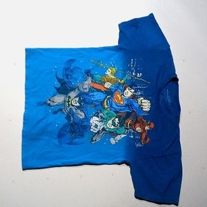Justice League ×L (14-18) boys tee mostly blue and multi color
